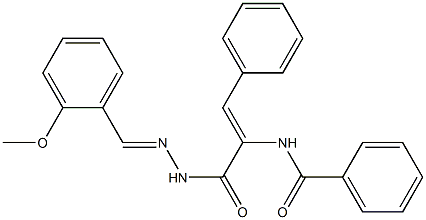 N-(1-{[2-(2-methoxybenzylidene)hydrazino]carbonyl}-2-phenylvinyl)benzamide Struktur