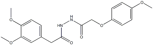 2-(3,4-dimethoxyphenyl)-N'-[(4-methoxyphenoxy)acetyl]acetohydrazide Struktur