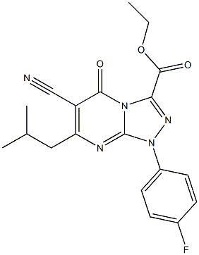 ethyl 6-cyano-1-(4-fluorophenyl)-7-isobutyl-5-oxo-1,5-dihydro[1,2,4]triazolo[4,3-a]pyrimidine-3-carboxylate Struktur