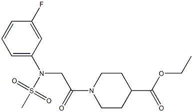 ethyl1-{[3-fluoro(methylsulfonyl)anilino]acetyl}-4-piperidinecarboxylate Struktur