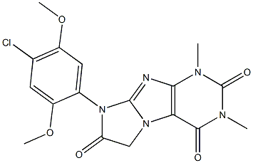 8-(4-chloro-2,5-dimethoxyphenyl)-1,3-dimethyl-1H-imidazo[2,1-f]purine-2,4,7(3H,6H,8H)-trione Struktur