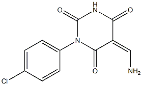 5-(aminomethylene)-1-(4-chlorophenyl)-2,4,6(1H,3H,5H)-pyrimidinetrione Struktur