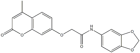 N-(1,3-benzodioxol-5-yl)-2-[(4-methyl-2-oxo-2H-chromen-7-yl)oxy]acetamide Struktur