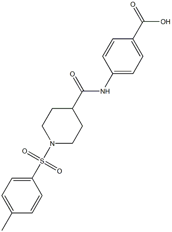 4-[({1-[(4-methylphenyl)sulfonyl]-4-piperidinyl}carbonyl)amino]benzoic acid Struktur