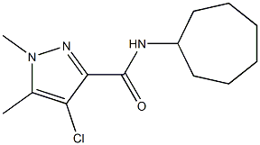 4-chloro-N-cycloheptyl-1,5-dimethyl-1H-pyrazole-3-carboxamide Struktur