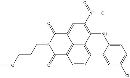 6-(4-chloroanilino)-5-nitro-2-(3-methoxypropyl)-1H-benzo[de]isoquinoline-1,3(2H)-dione Struktur