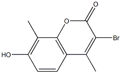 3-bromo-7-hydroxy-4,8-dimethyl-2H-chromen-2-one Struktur