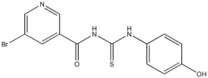 N-[(5-bromo-3-pyridinyl)carbonyl]-N'-(4-hydroxyphenyl)thiourea Struktur