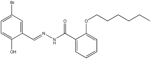 N'-(5-bromo-2-hydroxybenzylidene)-2-(hexyloxy)benzohydrazide Struktur