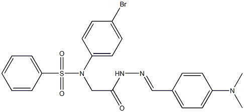 N-(4-bromophenyl)-N-(2-{2-[4-(dimethylamino)benzylidene]hydrazino}-2-oxoethyl)benzenesulfonamide Struktur