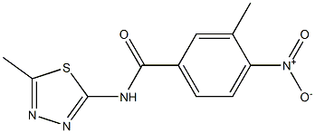 4-nitro-3-methyl-N-(5-methyl-1,3,4-thiadiazol-2-yl)benzamide Struktur