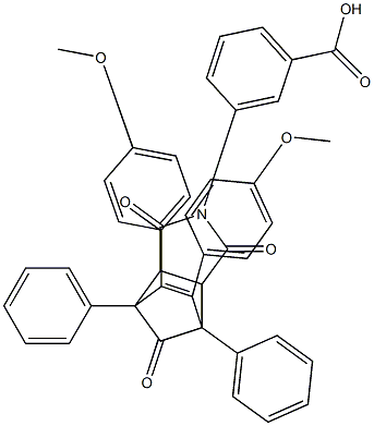 3-[8,9-bis(4-methoxyphenyl)-3,5,10-trioxo-1,7-diphenyl-4-azatricyclo[5.2.1.0~2,6~]dec-8-en-4-yl]benzoic acid Struktur