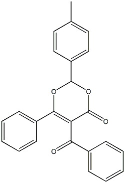 5-benzoyl-2-(4-methylphenyl)-6-phenyl-4H-1,3-dioxin-4-one Struktur