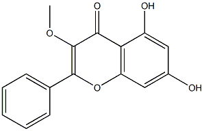 5,7-dihydroxy-3-methoxy-2-phenyl-4H-chromen-4-one Struktur