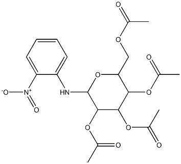 3,5-bis(acetyloxy)-2-[(acetyloxy)methyl]-6-{2-nitroanilino}tetrahydro-2H-pyran-4-yl acetate Struktur