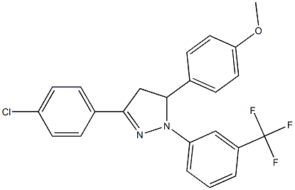 3-(4-chlorophenyl)-5-(4-methoxyphenyl)-1-[3-(trifluoromethyl)phenyl]-4,5-dihydro-1H-pyrazole Struktur