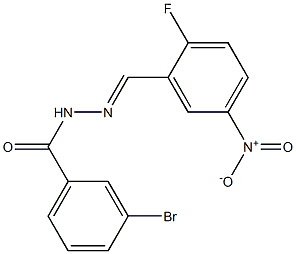 3-bromo-N'-{2-fluoro-5-nitrobenzylidene}benzohydrazide Struktur