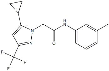 2-[5-cyclopropyl-3-(trifluoromethyl)-1H-pyrazol-1-yl]-N-(3-methylphenyl)acetamide Struktur