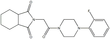 2-{2-[4-(2-fluorophenyl)-1-piperazinyl]-2-oxoethyl}hexahydro-1H-isoindole-1,3(2H)-dione Struktur