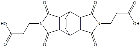 3-[10-(2-carboxyethyl)-3,5,9,11-tetraoxo-4,10-diazatetracyclo[5.5.2.0~2,6~.0~8,12~]tetradec-13-en-4-yl]propanoic acid Struktur