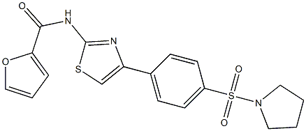 N-{4-[4-(1-pyrrolidinylsulfonyl)phenyl]-1,3-thiazol-2-yl}-2-furamide Struktur