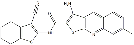 3-amino-N-(3-cyano-4,5,6,7-tetrahydro-1-benzothien-2-yl)-7-methylthieno[2,3-b]quinoline-2-carboxamide Struktur