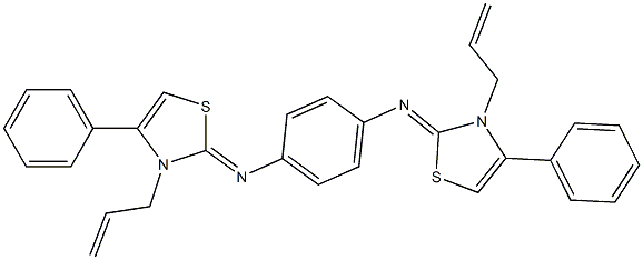 N-(3-allyl-4-phenyl-1,3-thiazol-2(3H)-ylidene)-N-{4-[(3-allyl-4-phenyl-1,3-thiazol-2(3H)-ylidene)amino]phenyl}amine Struktur