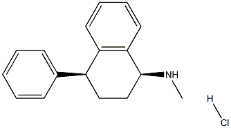 (+)-cis-4-phenyl-1,2,3,4-tetrahydro- N-methyl-1-naphthalenamine HCl Struktur