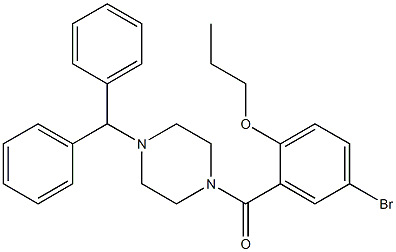 (4-benzhydryl-1-piperazinyl)(5-bromo-2-propoxyphenyl)methanone Struktur