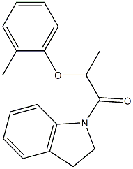 1-(2,3-dihydro-1H-indol-1-yl)-2-(2-methylphenoxy)-1-propanone Struktur