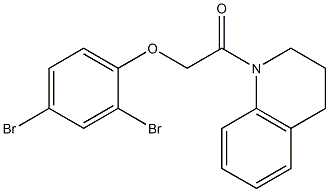 2-(2,4-dibromophenoxy)-1-[3,4-dihydro-1(2H)-quinolinyl]-1-ethanone Struktur