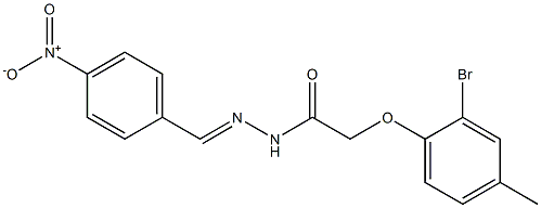 2-(2-bromo-4-methylphenoxy)-N'-[(E)-(4-nitrophenyl)methylidene]acetohydrazide Struktur