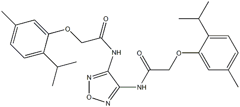 2-(2-isopropyl-5-methylphenoxy)-N-(4-{[2-(2-isopropyl-5-methylphenoxy)acetyl]amino}-1,2,5-oxadiazol-3-yl)acetamide Struktur