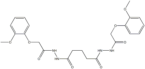 2-(2-methoxyphenoxy)-N'-(5-{2-[2-(2-methoxyphenoxy)acetyl]hydrazino}-5-oxopentanoyl)acetohydrazide Struktur