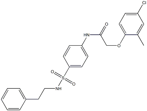 2-(4-chloro-2-methylphenoxy)-N-{4-[(phenethylamino)sulfonyl]phenyl}acetamide Struktur