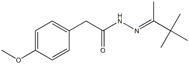 2-(4-methoxyphenyl)-N'-[(E)-1,2,2-trimethylpropylidene]acetohydrazide Struktur