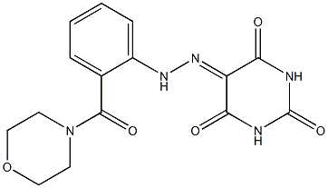 2,4,5,6(1H,3H)-pyrimidinetetrone 5-{N-[2-(4-morpholinylcarbonyl)phenyl]hydrazone} Struktur