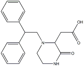 2-[1-(2,2-diphenylethyl)-3-oxo-2-piperazinyl]acetic acid Struktur