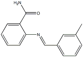 2-{[(E)-(3-methylphenyl)methylidene]amino}benzamide Struktur