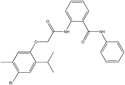 2-{[2-(4-bromo-2-isopropyl-5-methylphenoxy)acetyl]amino}-N-phenylbenzamide Struktur