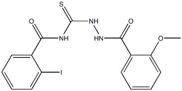 2-iodo-N-{[2-(2-methoxybenzoyl)hydrazino]carbothioyl}benzamide Struktur