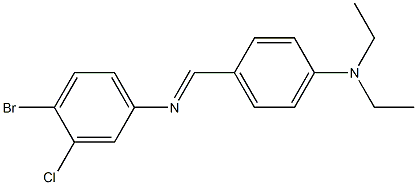 4-bromo-3-chloro-N-{(E)-[4-(diethylamino)phenyl]methylidene}aniline Struktur