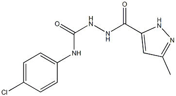 N-(4-chlorophenyl)-2-[(3-methyl-1H-pyrazol-5-yl)carbonyl]-1-hydrazinecarboxamide Struktur