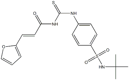 N-(tert-butyl)-4-[({[(E)-3-(2-furyl)-2-propenoyl]amino}carbothioyl)amino]benzenesulfonamide Struktur