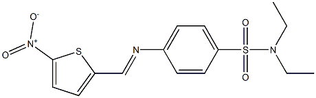 N,N-diethyl-4-{[(E)-(5-nitro-2-thienyl)methylidene]amino}benzenesulfonamide Struktur