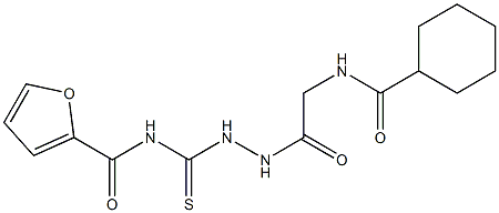 N-[(2-{2-[(cyclohexylcarbonyl)amino]acetyl}hydrazino)carbothioyl]-2-furamide Struktur