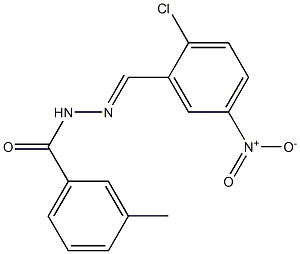 N'-[(E)-(2-chloro-5-nitrophenyl)methylidene]-3-methylbenzohydrazide Struktur