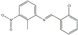 N-[(E)-(2-chlorophenyl)methylidene]-N-(2-methyl-3-nitrophenyl)amine Struktur