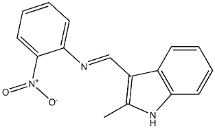 N-[(E)-(2-methyl-1H-indol-3-yl)methylidene]-N-(2-nitrophenyl)amine Struktur