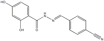 N'-[(E)-(4-cyanophenyl)methylidene]-2,4-dihydroxybenzohydrazide Struktur